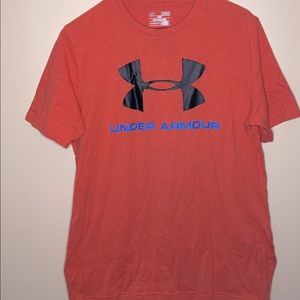 Orange under armour t-shirt